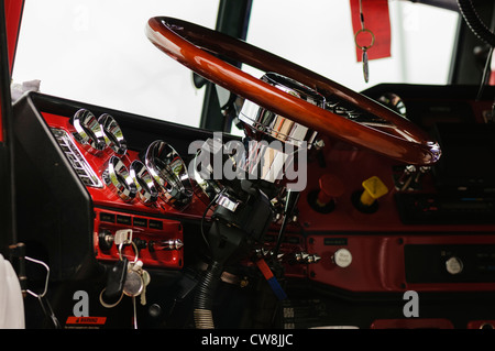 interior cabin of an American truck/lorry Stock Photo