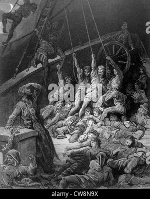 Scene from 'The Song of the Ancient Mariner', illustration by Gustave Doré Stock Photo