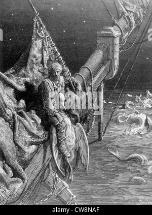 Scene from 'The Song of the Ancient Mariner', illustration by Gustave Doré Stock Photo