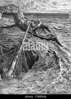 Scene from 'The Song of the Ancient Mariner', illustration by Gustave Doré Stock Photo