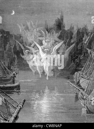 Scene from 'The Song of the Ancient Mariner', illustration by Gustave Doré Stock Photo