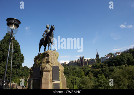 royal scots greys boer war monument in princes street gardens edinburgh scotland uk united kingdom Stock Photo