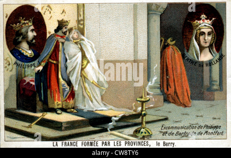 Colored lithograph: France formed provinces:  Berry Stock Photo