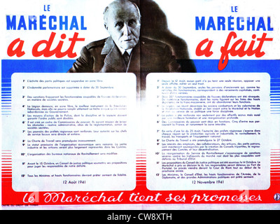 Propaganda poster Vichy Government. Marshal Pétain Stock Photo