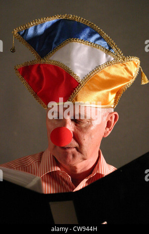 Berlin, older man with Faschingsmuetze Stock Photo