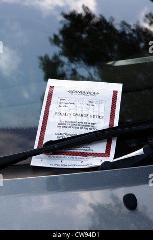 Parking ticket on a car windscreen, Edinburgh, Scotland, UK Stock Photo