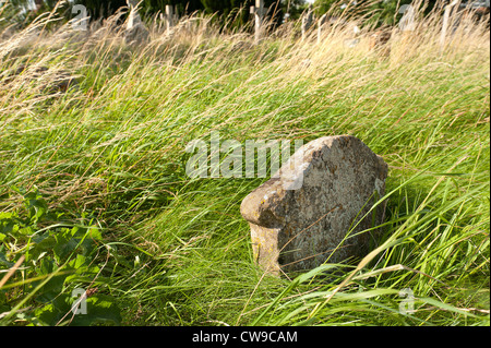 hidden graveyard left to play out natural wildlife colonization for a new habitat and so reduce maintenance costs of parish Stock Photo