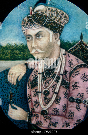 Abu'l-Fath Jalal-ud-din Muhammad Akbar, popularly known as Akbar the Great, and also as Akbar I, was the third Mughal emperor, who reigned from 1556 to 1605 Stock Photo