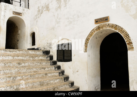 Entrances to slave dungeons in Castle of St. George (Elmina Castle), Elmina, Ghana Stock Photo