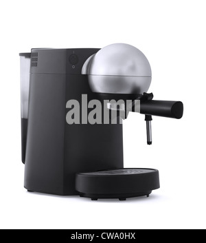 Black electric coffee machine isolated on white Stock Photo