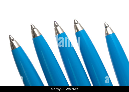 Blue Ballpoint Pen Isolated On White background Stock Photo