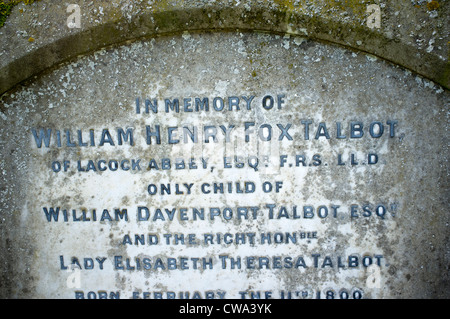 William Henry Fox Talbots Grave at Lacock