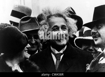 Albert Einstein & wife Elsa during a visit to America in the 1920's. Courtesy: CSU Archives / Everett Collection Stock Photo