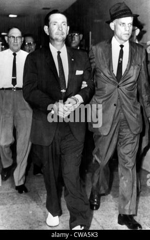 Byron de la Beckwith, handcuffed, is seen on opening day of his trial ...