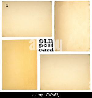 Old paper sheets isolated on white background Stock Photo