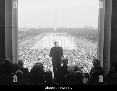 President Warren Harding (1865-1923) at the dedication Lincoln Memorial, June 30, 1922. Stock Photo