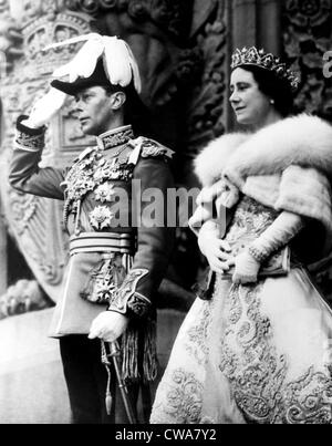 King George VI, Queen Elizabeth, at the Parliament Building, Ottawa, Canada, May 19, 1939, Courtesy: CSU Archives/Everett Stock Photo