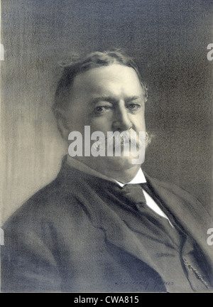 1910 head and shoulders portrait of Republican President William Howard Taft (1857-1930). Stock Photo