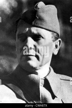 MARSHAL JOSIP BROZ, alson known as Tito, as leader of Partisan troops tying up many German divisions in the Balkan Penninsula. Stock Photo