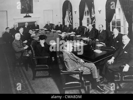 President Roosevelt meeting with his war cabinet in Washington, D.C., Dec, 19, 1941. Stock Photo