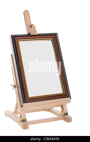 Wooden easel isolated on white. Stock Photo