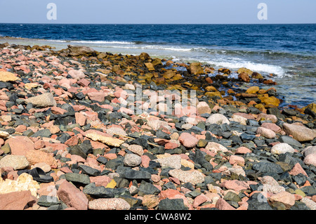 landscape of the rocky beach in the Red sea Stock Photo