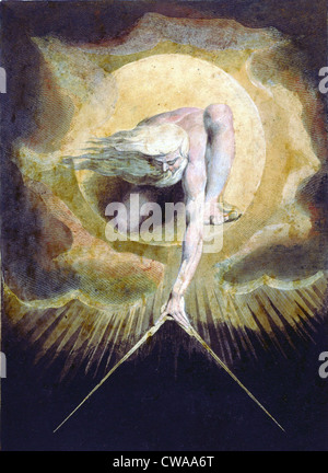Ancient of Days from the frontispiece for William Blake's (1757-1827) book Europe: A Prophesy, published in 1794. Stock Photo