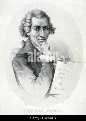 Thomas Paine (1737-1809) English radical who advocated American Independence in his pamphlet, 'Common Sense.' Stock Photo