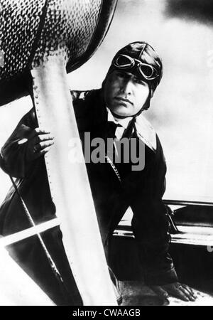 Benito Mussolini (1883-1945), Prime Minister and dictator of Italy from 1922-1943 piloting his tri-motored plane, October 24, Stock Photo