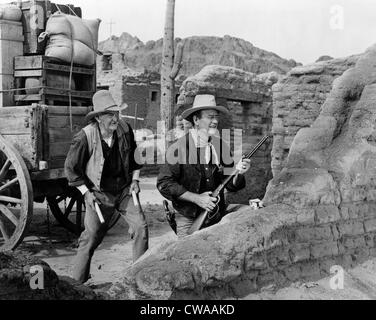 RIO BRAVO, Walter Brennan, John Wayne, 1959.. Courtesy: CSU Archives / Everett Collection Stock Photo