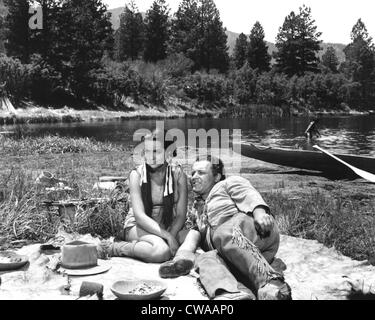 RUN OF THE ARROW, Sarita Montiel, (aka Sara Montiel), Rod Steiger, 1957 Stock Photo