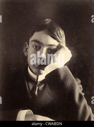 Kahlil Gibran (1883-1931) Lebanese born American poet and novelist, photographed by Day, F. Holland, ca. 1896. Stock Photo