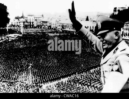 BENITO MUSSOLINI, addressing a crowd in Padua Italy, July, 1943. Courtesy: CSU Archives / Everett Collection Stock Photo