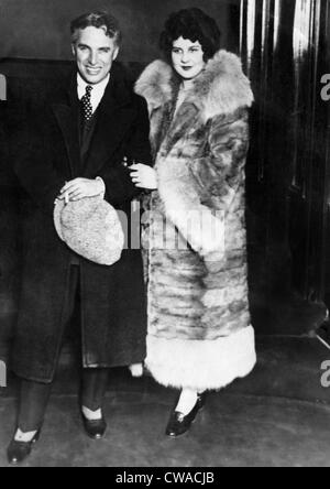 Charlie Chaplin and wife Lita, February 27, 1925, California.. Courtesy: CSU Archives / Everett Collection Stock Photo