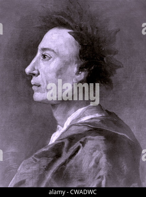 Alexander Pope (1688-1744) was one of the most important English poet and writers of the 18th century. Stock Photo