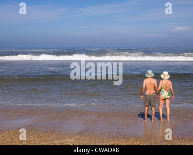 Senior couple on beach Stock Photo