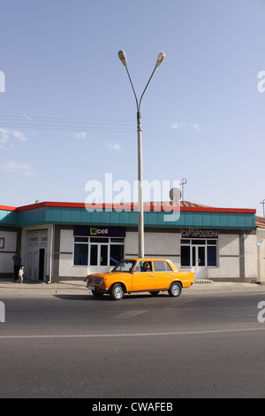 Uzbekistan. Samarkand. Russian car on  the city streets Stock Photo
