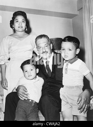 Thurgood Marshall with his wife, Cecilia, and their two children
