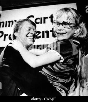 Governor Jimmy Carter of Georgia with his daughter, Amy, after he announced he would run for president, 1974. Courtesy: CSU Stock Photo
