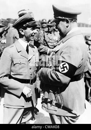 Two of Adolf Hitler's top aides, Dr. Joseph Goebbels, Reich propaganda minister, and General Hermann Goering, air minister Stock Photo