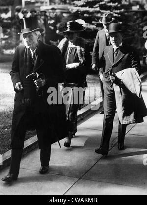 John D. Rockefeller, Jr., (left) as he left the Capitol in