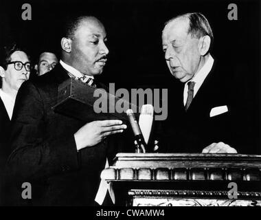 Dr. Martin Luther King Jr. (left), receiving Nobel Peace Prize, Oslo, Norway, December 10, 1964.. Courtesy: CSU Archives / Stock Photo