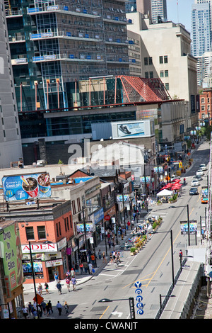 Celebrate Yonge; the longest street in the World; Toronto;Ontario;Canada;is begin converted in summer to 2 lane traffic only Stock Photo