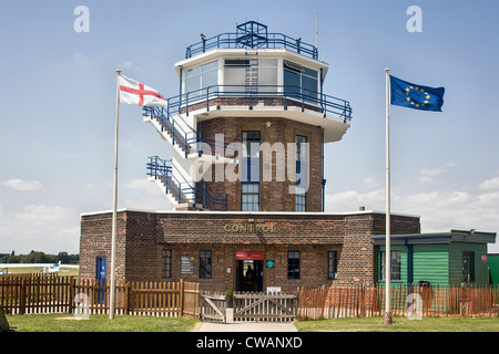 Control tower, Barton airfield Stock Photo