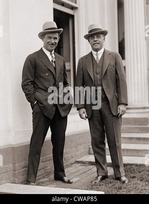 Will Rogers, a popular actor and journalist, was often in Washington, D.C. and welcomed by notables.  Rogers poses with Speaker Stock Photo