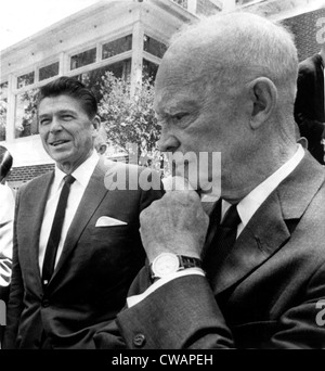 Ronald Reagan as candidte for California governor with Dwight Eisenhower outside his Gettysburg home, 6/16/66. Courtesy: CSU Stock Photo