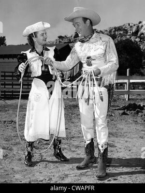Roy Rogers (right), and his wife Dale Evans, circa 1953. Courtesy: CSU Archives/Everett Collection Stock Photo