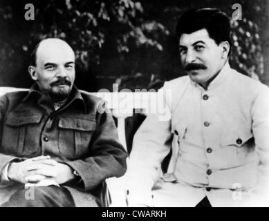 Soviet Premier Vladimir Lenin, and future Soviet Premier Joseph Stalin (from 1922, general secretary of the Communist Party), Stock Photo