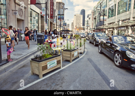 Celebrate Yonge; the longest street in the World; Toronto;Ontario;Canada;is begin converted in summer to 2 lane traffic only Stock Photo