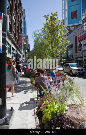 Celebrate Yonge; the longest street in the World; Toronto;Ontario;Canada;is begin converted in summer to 2 lane traffic only Stock Photo